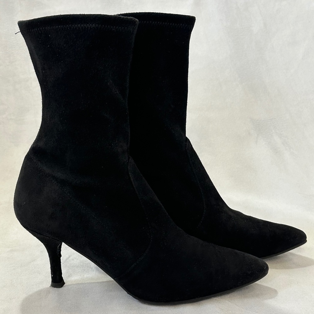 Stuart Weitzman Suede Stretch Sock Boot